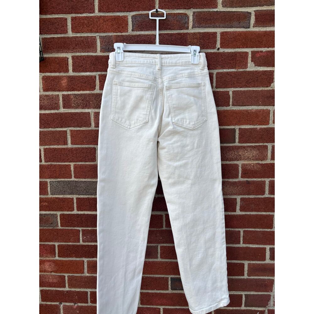 H&M White High Rise Straight Leg Jeans Womens US 2 EU 34 Denim Pants - Picture 7 of 8